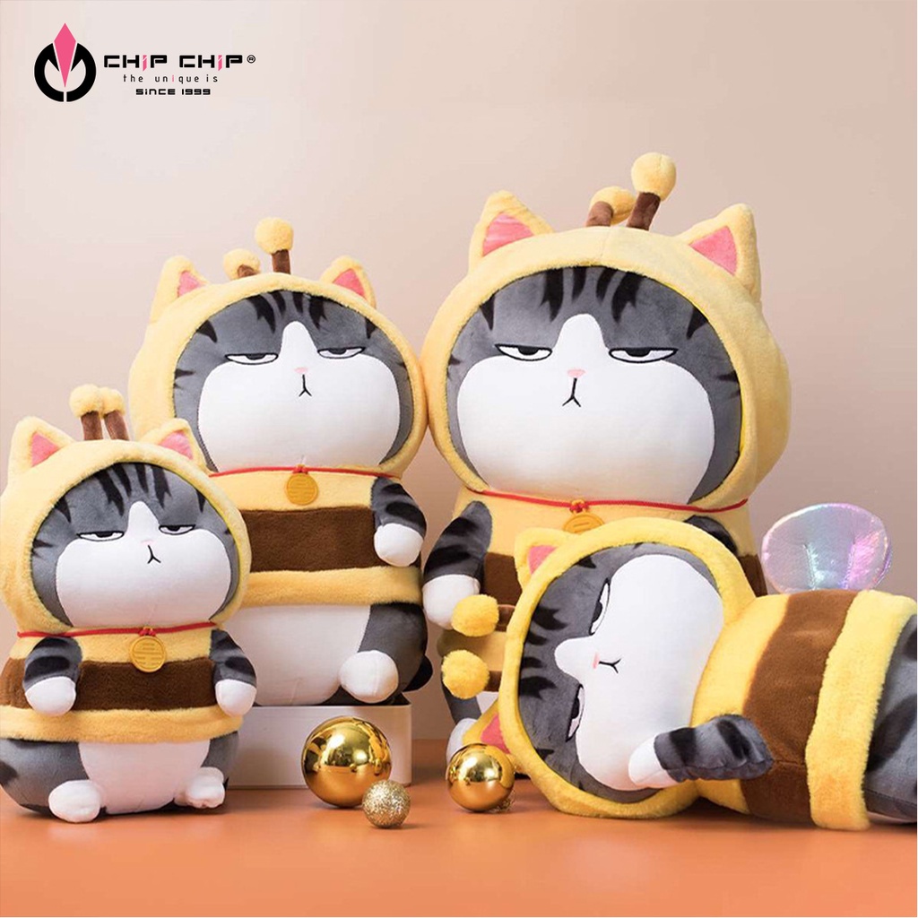 Cặp đôi thú nhồi bông chó mèo hoàng thượng đội lốt ong mập dễ thương cho bé