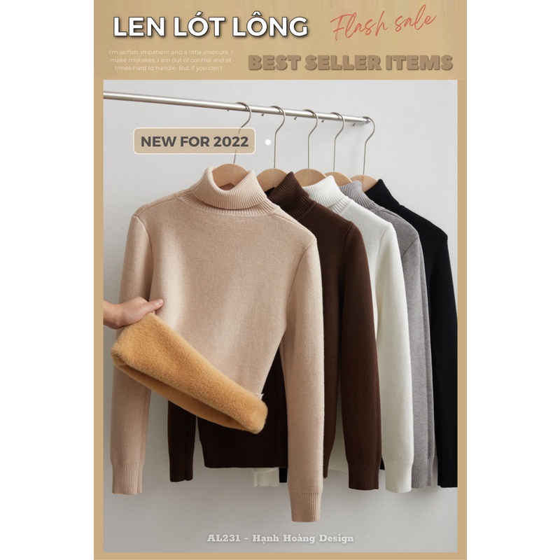 AL231 - Áo len nữ cổ lọ LÓT LÔNG SIÊU ẤM xinh hàng Quảng Châu (Kèm ảnh thật)