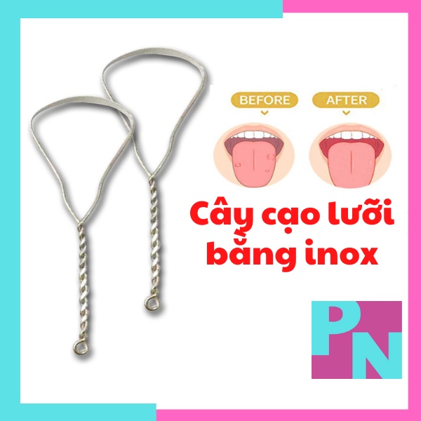 Cây cạo lưỡi inox - dụng cụ vệ sinh lưỡi cho trẻ em và người lớn