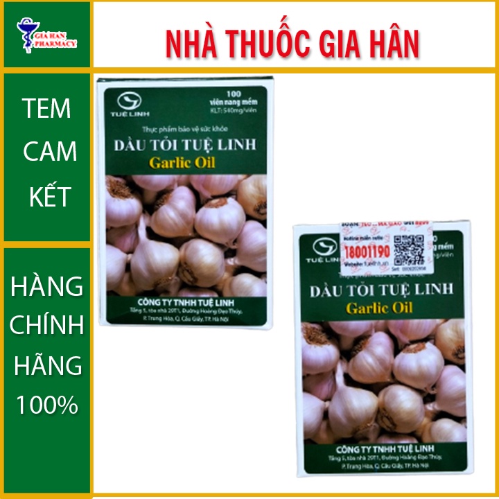 Dầu Tỏi Tuệ Linh hỗ trợ giảm mỡ máu, ngừa xơ vữa lọ 100 viên - Gia Hân