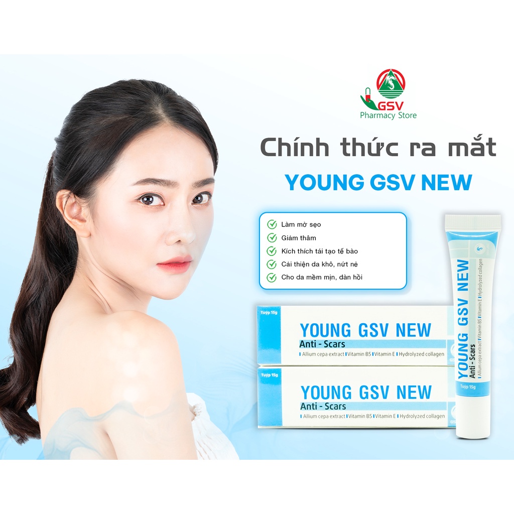 Young GSV - Young GSV New - Giảm tình trạng sẹo thâm do mụn, trẻ hóa và phục hồi da