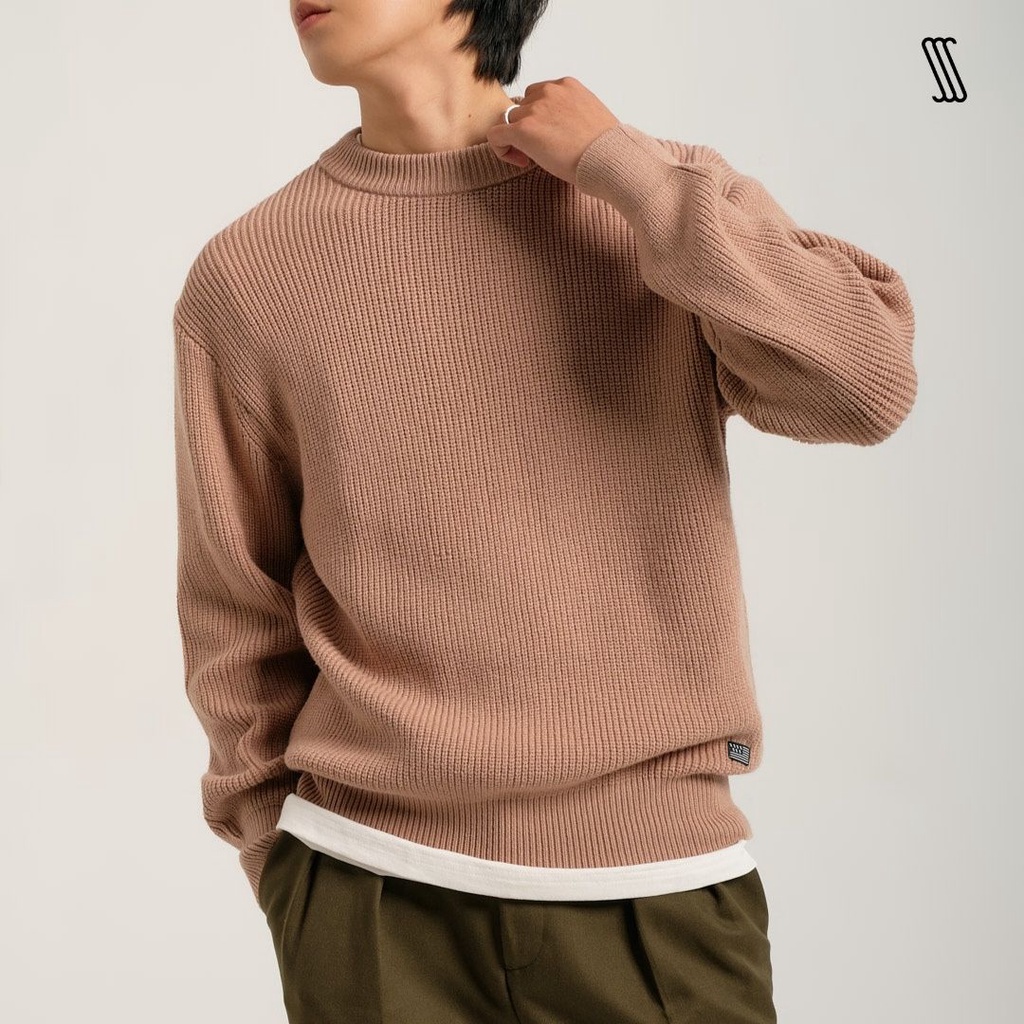 Áo sweater len nam SSSTUTTER nỉ len màu trendy form cơ bản màu tay bo dáng regular ORGANIC SWEATER