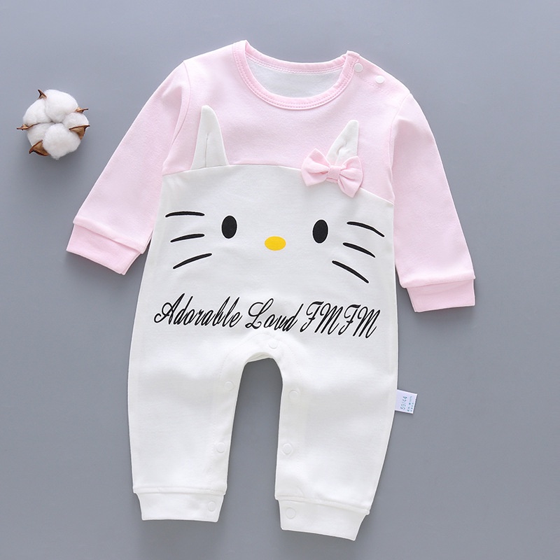 （0-12 tháng mũ miễn phí） Body cộc cho Bé Trai Bé Gái  quần áo Sơ Sinh vải Cotton mềm mịn, Bodysuit cho bé dễ thương