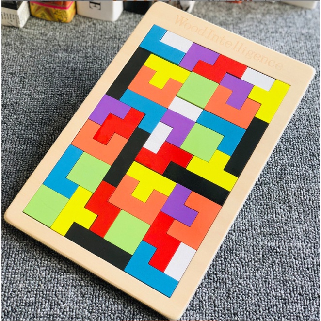 Đồ Chơi Xếp Hình, Xếp Gạch Thông Minh Loại Dày Cho Bé - Bảng Ghép Montessori Kích Thích Tư Duy Sáng Tạo