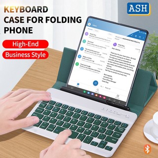 Bao da điện thoại nắp gập tích hợp bàn phím không dây và ngăn đựng bút cho samsung galaxy z fold 4 z fold3 fold 2 w21 5g z fold 3 z fold4 3 2 1