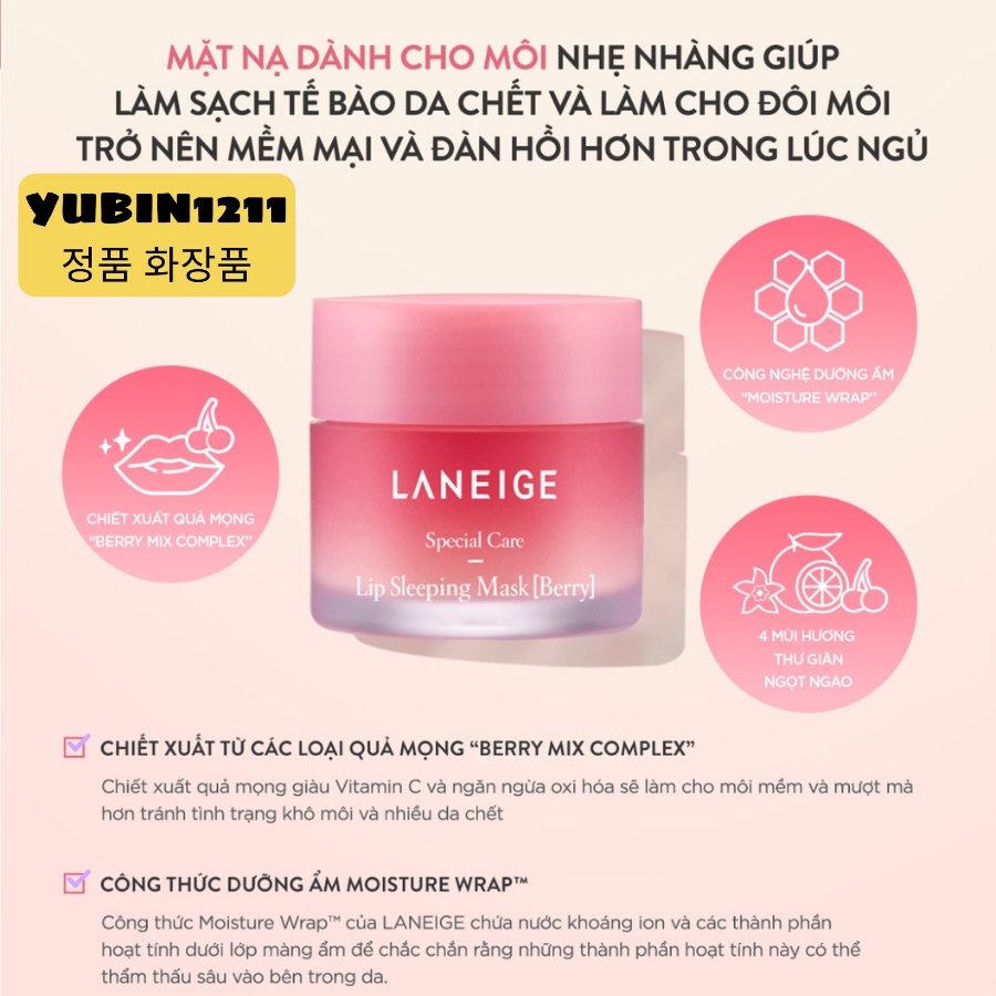 Mặt Nạ Ngủ Môi Laneige Hương Quả Mọng Mini Lip Sleeping Mask  20g