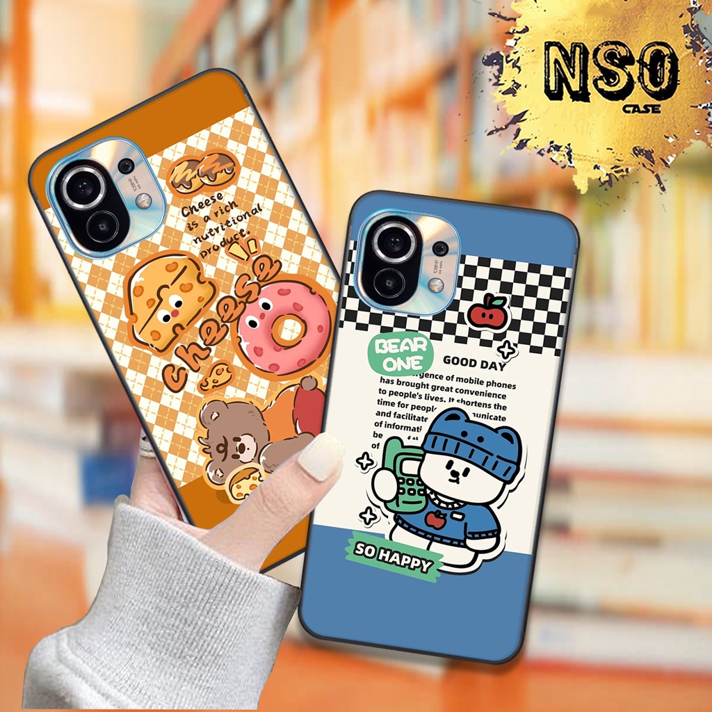 Ốp Xiaomi Mi 11T 5G / Mi 11 / Mi 11 Lite In Hình Họa Tiết Ca Rô Gấu Siêu Cute Dễ Thương Đẹp Hot Trend 2023