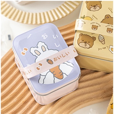Hộp thiếc có quai xách đựng sticker ,Đồ nhỏ lặt vặt