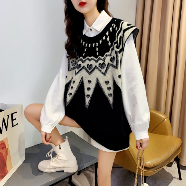 Áo Sweater Dệt Kim Sát Nách Dáng Rộng Kiểu Phương Tây Thời Trang Mùa Xuân 2023 Cho Nữ