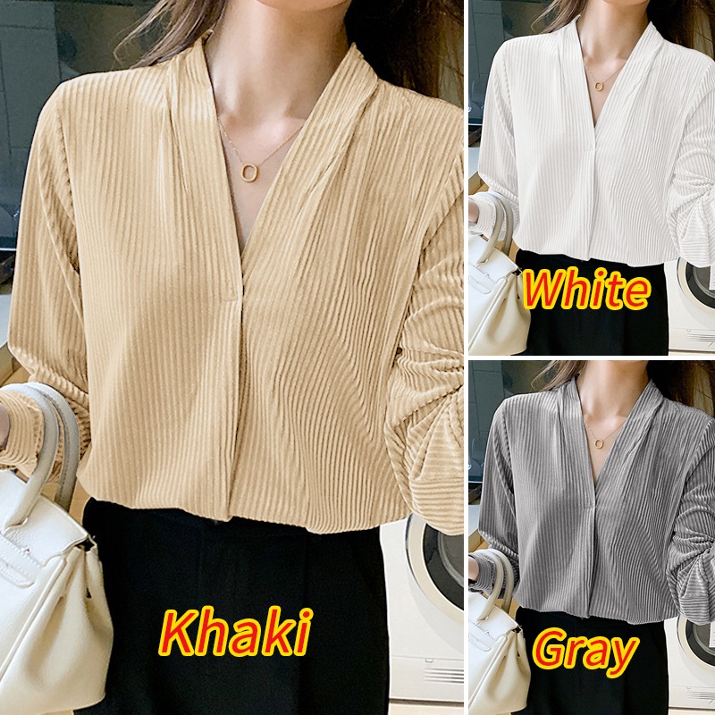 Áo nữ Zanzea tay dài cổ chữ v thời trang quyến rũ