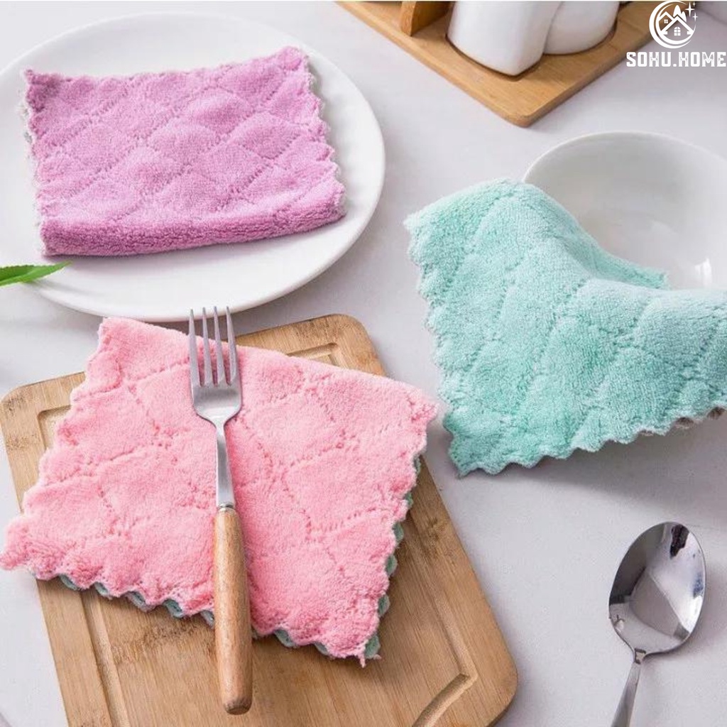 Khăn Lau Đa Năng Khăn Lau Nhà Bếp Bát Đĩa Tủ Gương Kính Siêu Mềm Mịn Thấm Nước