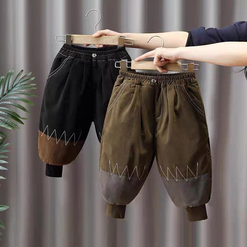 (A.K Shop) Quần mùa đông bo chun cho bé trai lót lông siêu ấm hàng QC loại 1