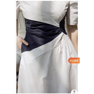 đầm dáng xoè phối màu eo koreastyle