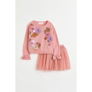 (068)Set áo + váy ren xòe H&M