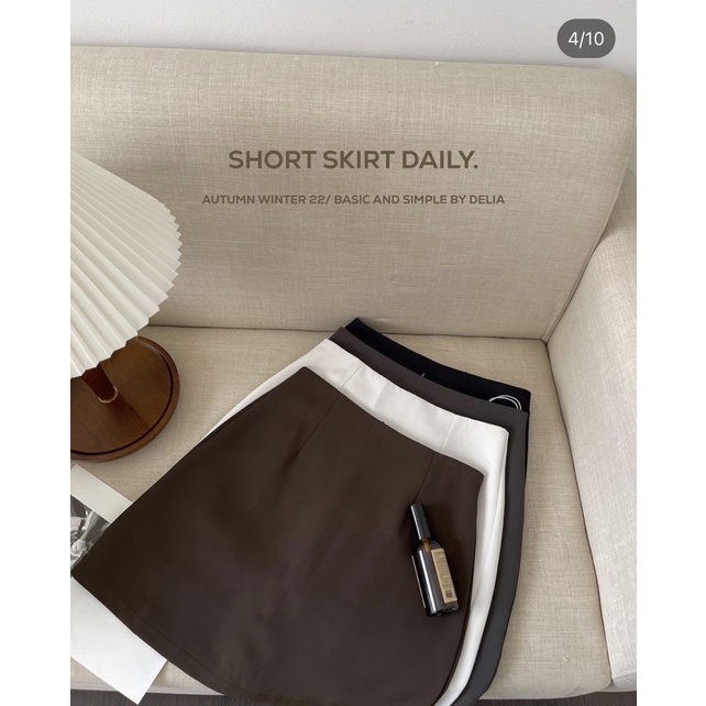 2302 CHÂN VÁY CHỮ A NGẮN TRƠN