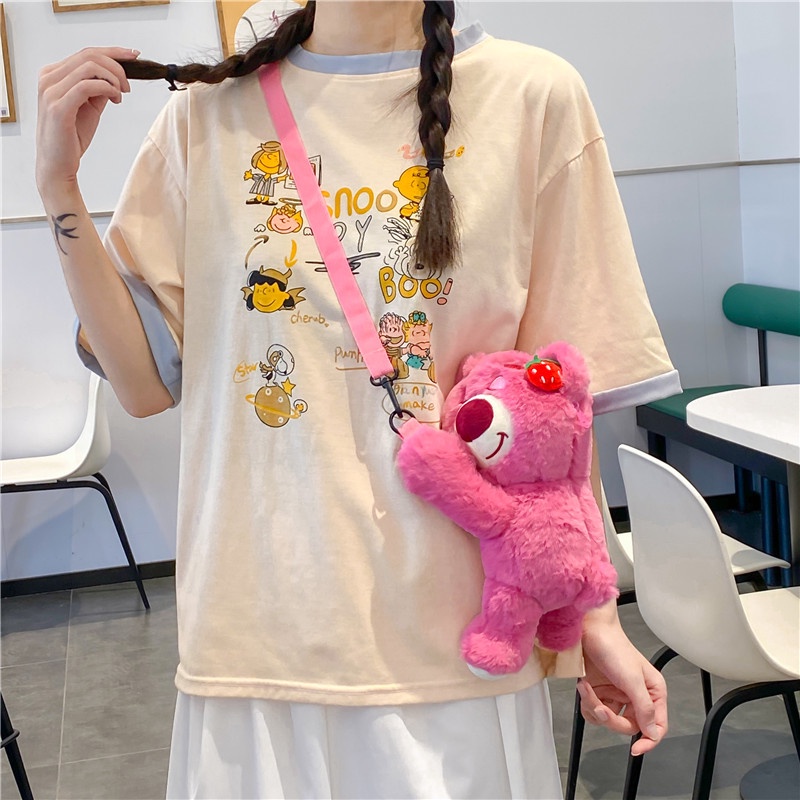 MLKSRH KQES Túi Đeo Chéo Hình Búp Bê Bằng Lông Nhung Mềm Mại Xinh Xắn