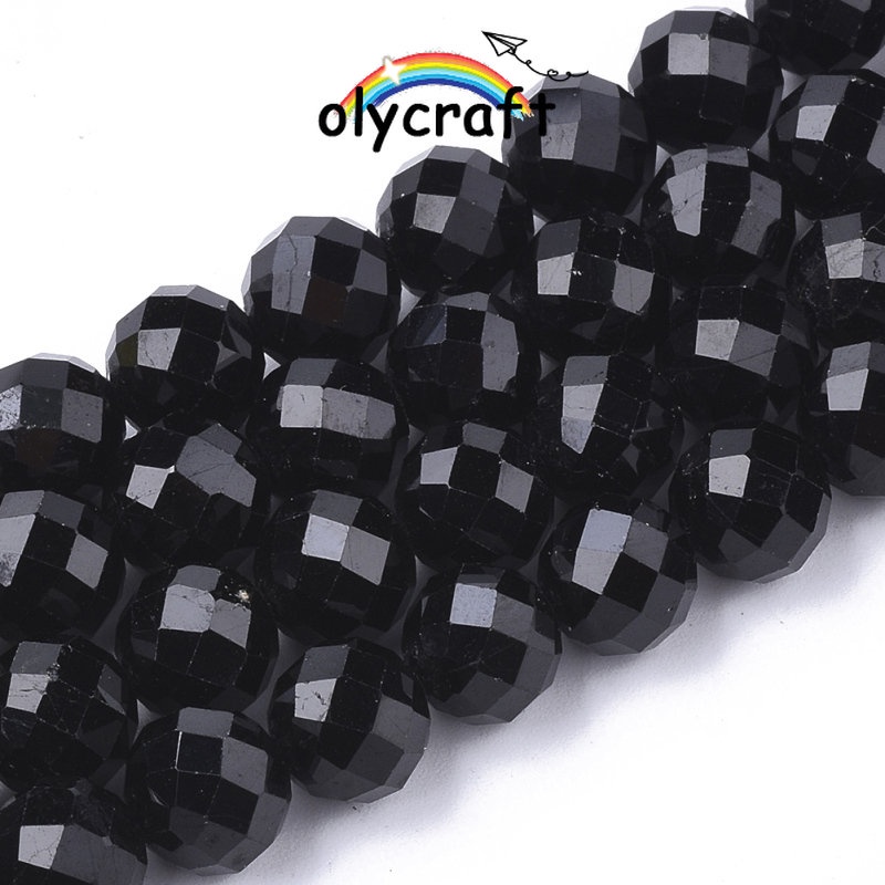 1 Chuỗi Hạt Tourmaline Đen Tự Nhiên 5.5~6x6mm: 1mm Khoảng 32 Hạt / Sắc Nét 7.48 inch