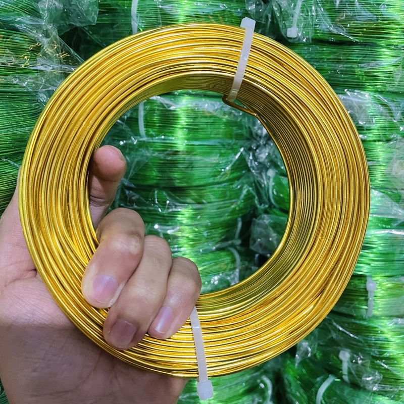 Dây nhôm mạ màu làm bonsai. 2mm cuộn 500g.
