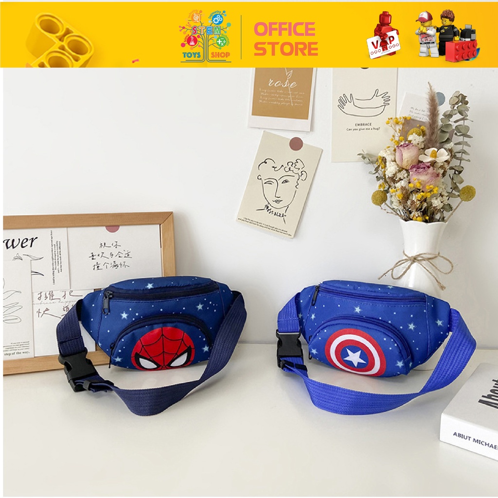 Túi Bao Tử In Hình Siêu Nhân Nhện Captain American Nàng Tiên Cá Cho Bé Trai Bé Gái - Mẫu Mới