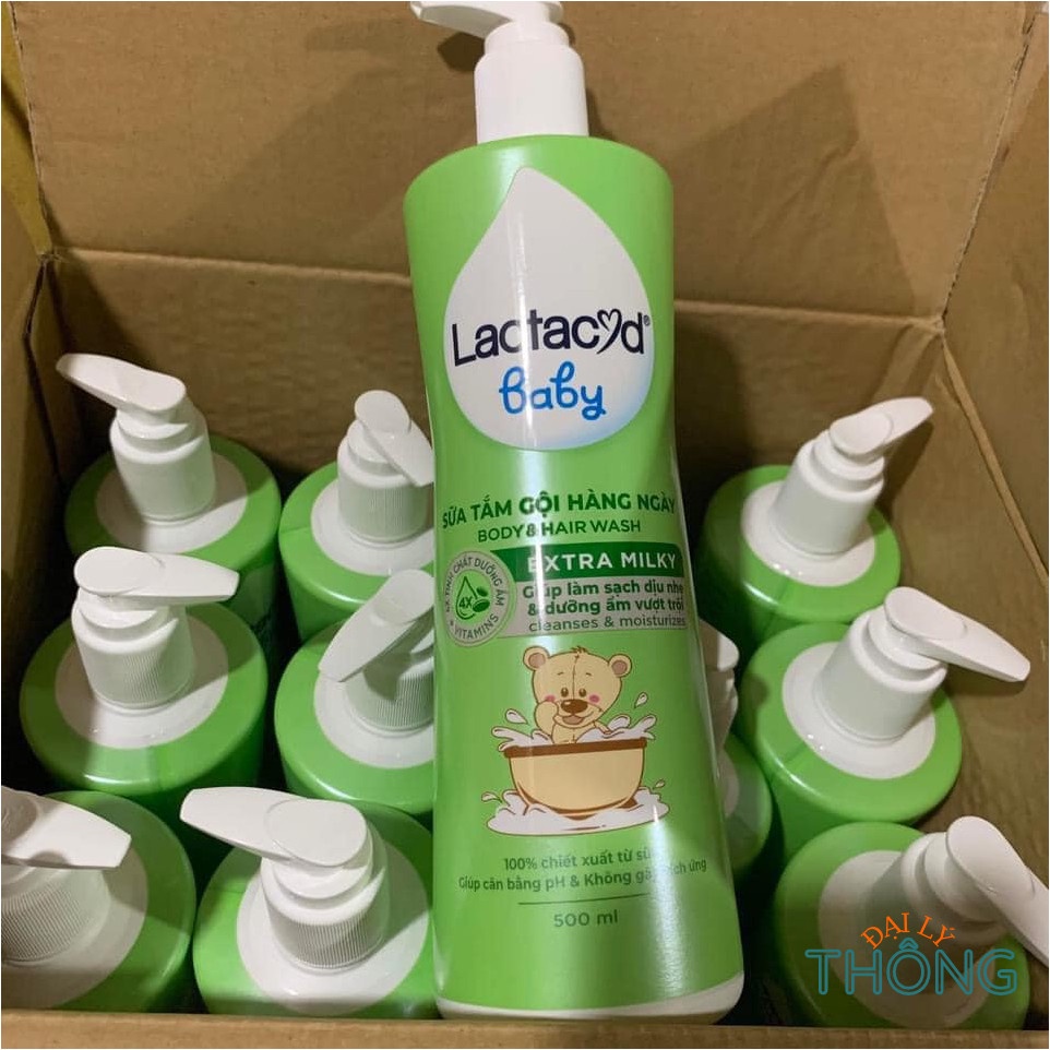 Tắm gội cho bé Lactacyd Baby Extra Milk 500ml