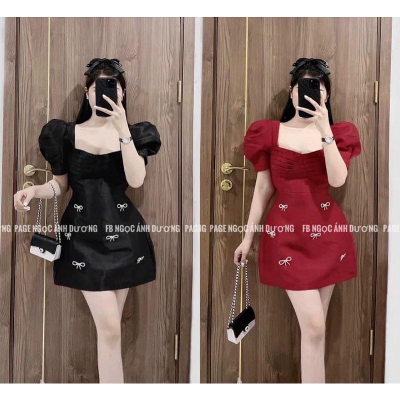 🧧 ĐẦM TAFTA PHỐI NƠ NHÚNG NGỰC 60-90kg 🧧 BIGSIZE RIN HEO