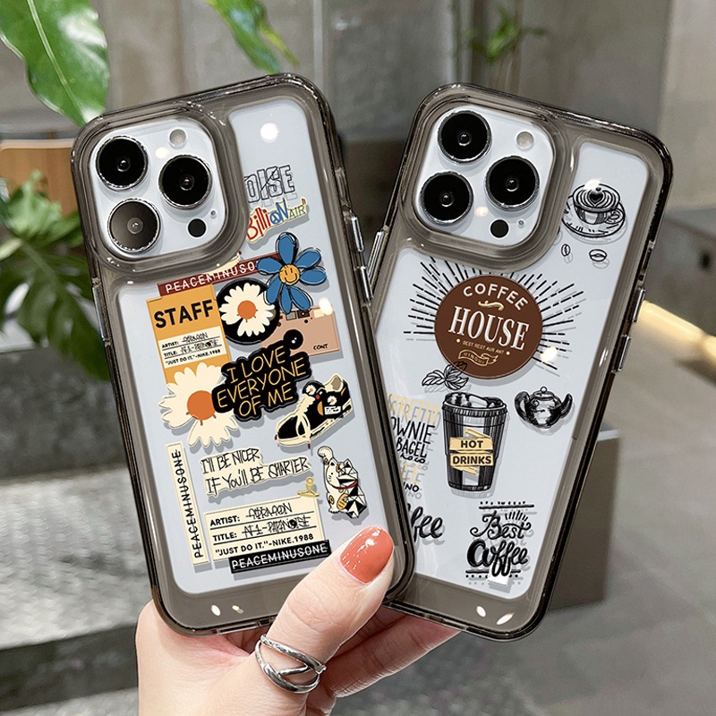 Ốp điện thoại DECOPHONE họa tiết cà phê hoạt hoạ cho Samsung Galaxy S22 S23 Ultra S22 + S23 + Plus