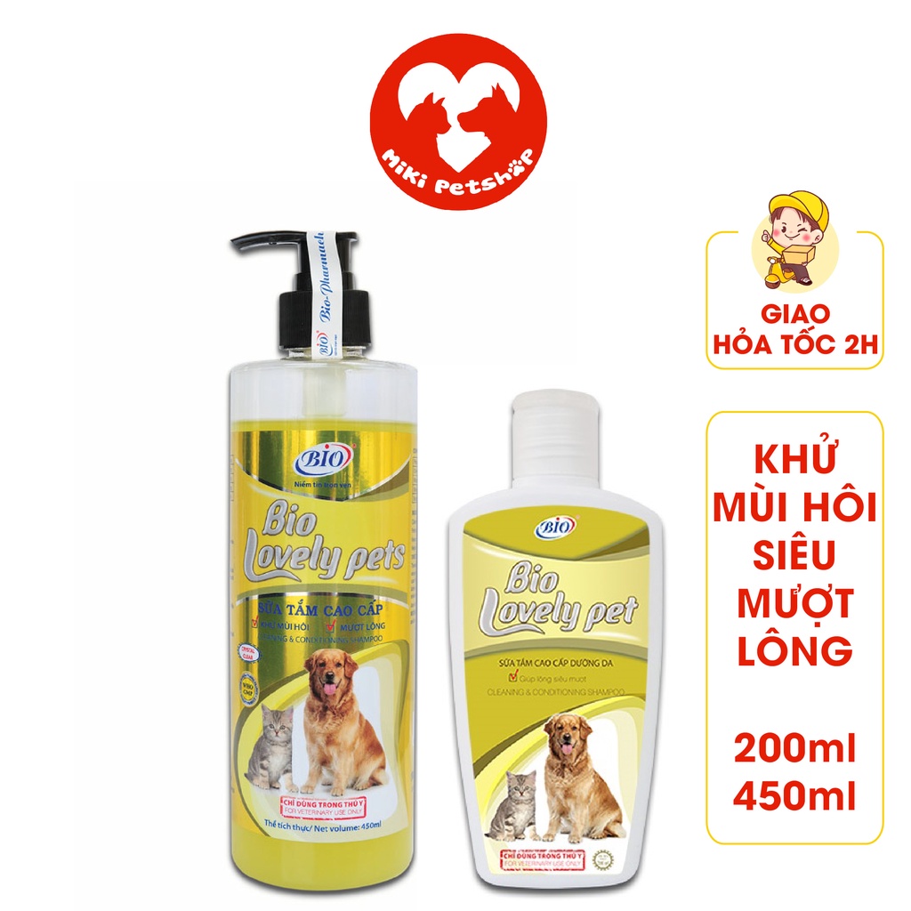 Sữa Tắm Siêu Mượt Lông Khử Mùi Hôi Chó Mèo Bio Lovely Pet Cao Cấp