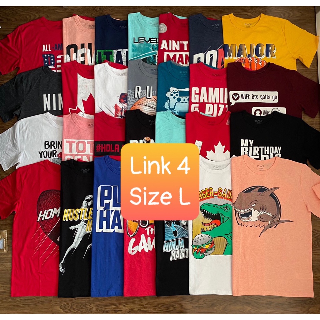 (30-38kg) T-shirt/ Áo thun cotton bé trai ngắn tay, in hình, hàng xuất dư - Link 4