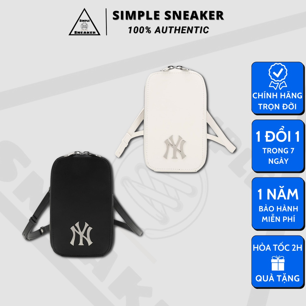 Túi Đeo Chéo Da Chính Hãng 💙FREESHIP💙 MLB Mini Neck Pouch New York Yankees Auth - Túi MLB Hàn Quốc - Simple Sneaker