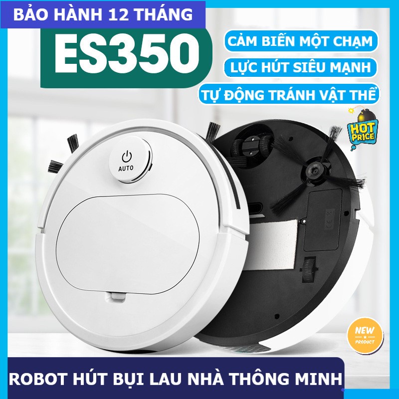 [ NEW 2022 ] Robot hút bụi lau nhà quét nhà tự động 3in1 bản nâng cấp điều khiển qua app điện thoại model ES 350 | BigBuy360 - bigbuy360.vn