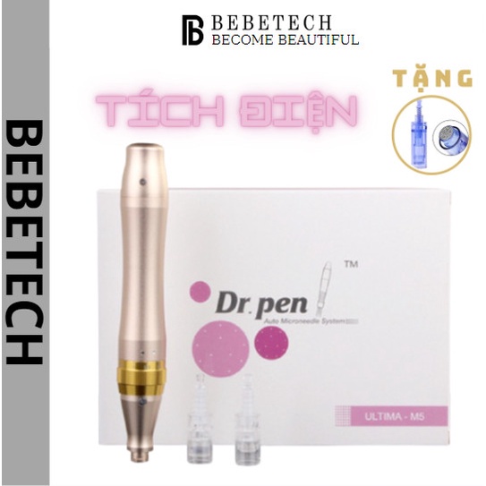 Máy Lăn Kim Dr Pen M5 Vàng Tích Điện Máy Phi Kim Cấy Tảo Cấy Phấn Trắng Da Vi Tảo Xoắn Nano Da Đầu Tóc Mặt Spa