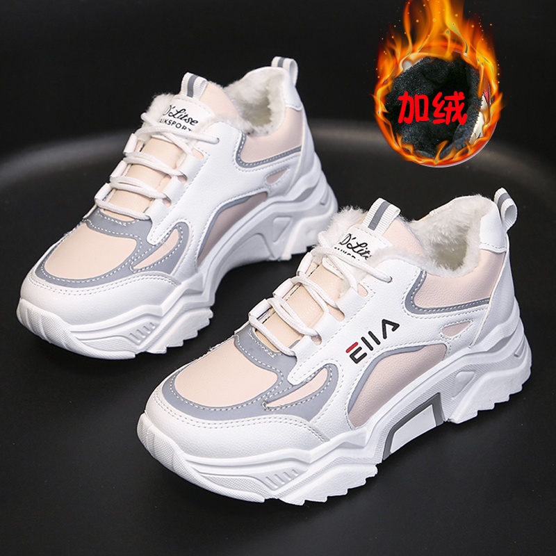 Giày Thể Thao Đế Dày Màu Trắng Size Lớn 35-43 41 42 Thời Trang Thu Đông Cho Nữ