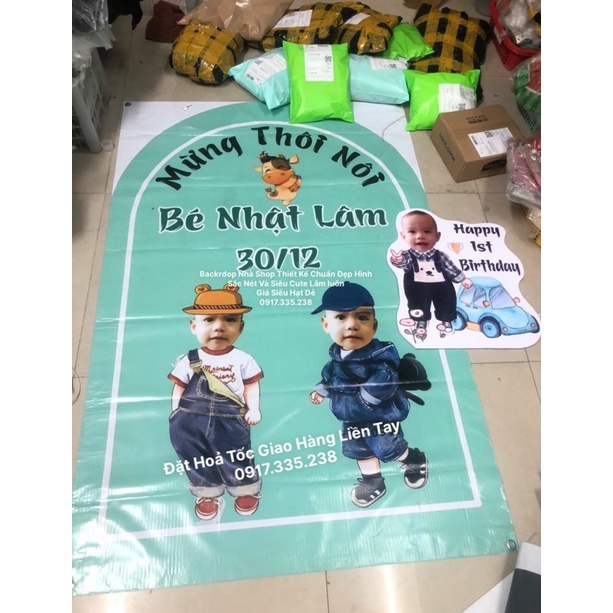 Set Bóng Kèm Backrop Thiết Kế Tên Hàn Quốc tặng bơm keo