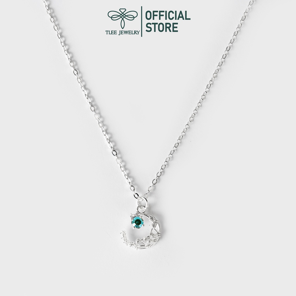 Dây chuyền bạc nữ TLEE Dây chuyền mặt trăng pha lê đính đá lấp lánh TleeJewelry D0147