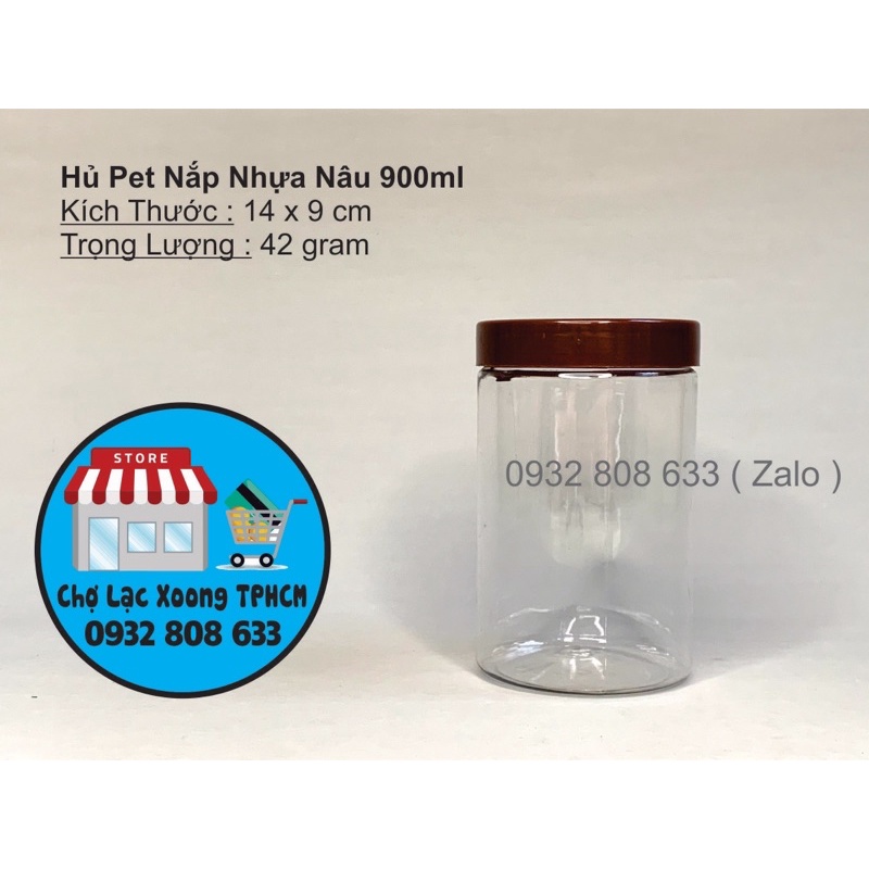 Hủ Nhựa Pet Nắp Nhựa Nâu Cao Cấp Đủ Size