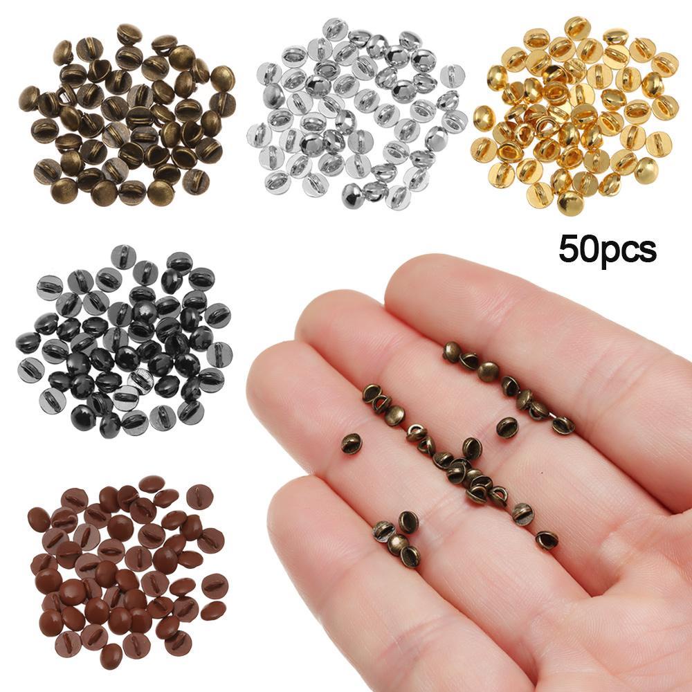 LAYOR1 50 Nút Tròn Trơn 4mm Tự Làm Thắt Lưng