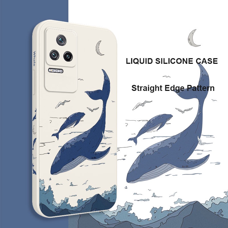 Ốp Điện Thoại Hình Cá Voi Cho Xiaomi Poco C40 M4 F4 X4 PRO 4G 5G GT