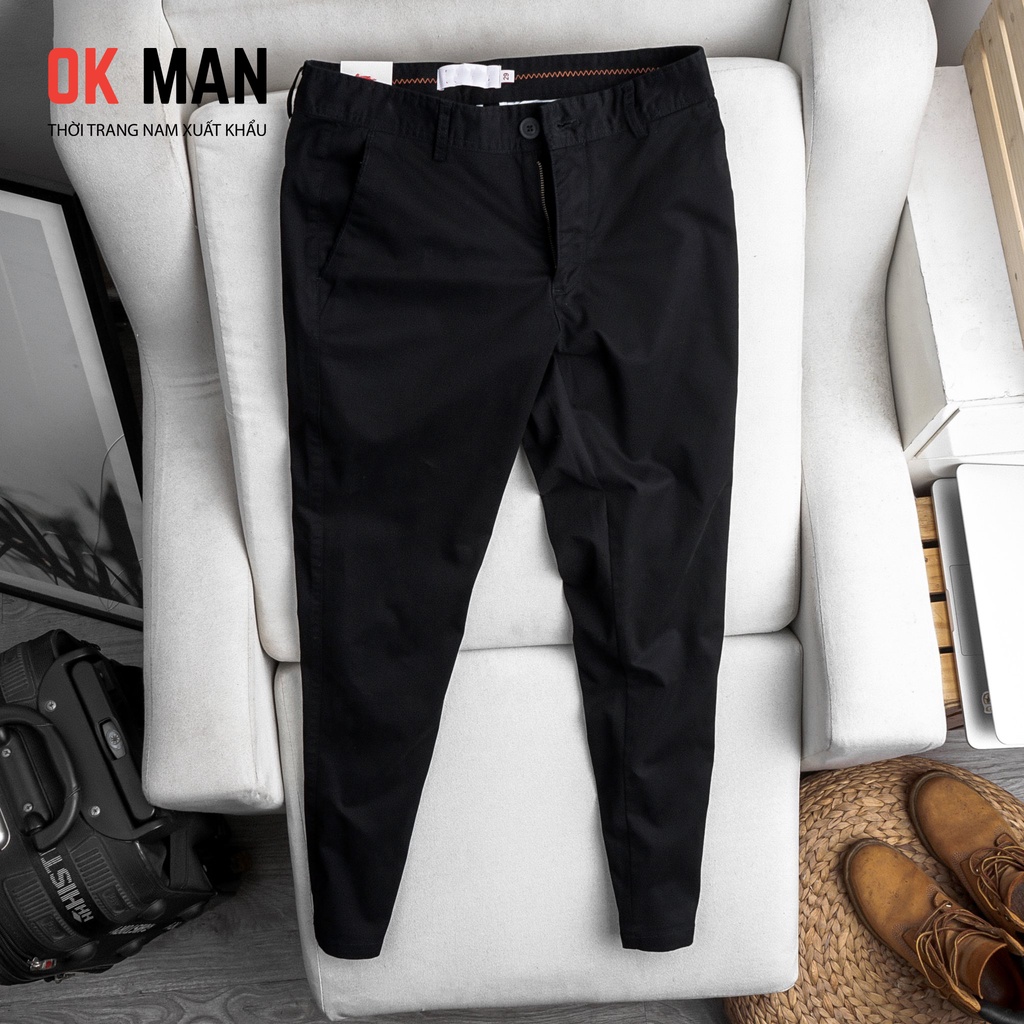 Quần kaki nam, form slimfit, 5 màu, co giãn tốt, OkMan