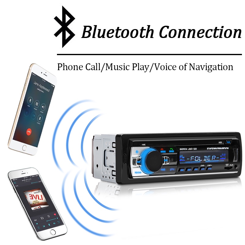 Máy Nghe Nhạc MP3 1 Din Bluetooth 60Wx4 1Din Kỹ Thuật Số 12V Hoặc 24V Cho Xe Hơi