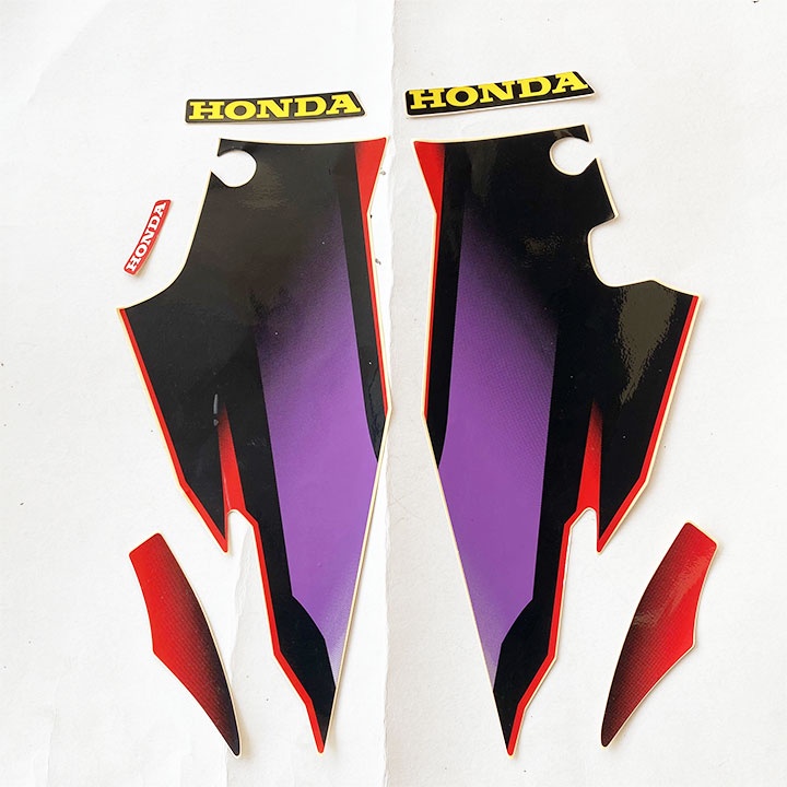 Tem dán xe cho Honda Wave ZX loại to đẹp, 3 lớp zin màu tím đỏ