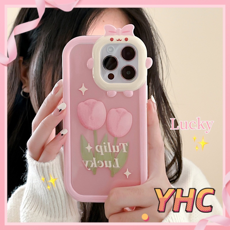 Ốp iPhone Vỏ điện thoại di động của quái vật nhỏ hoa tulip tươi 6 / 6S / 6splus / se / 7 / 7plus / 8 / 8plus / X / xs / xsmax / 11 / 12 / 13 / 14  pro max-6001