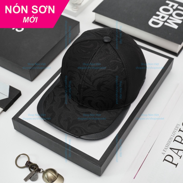 Mũ Lưỡi Trai Nón Sơn Snapback Hoa Văn Đen Chính Hãng Hàng Chuẩn Tem 7 Màu Cao Cấp Mới / Nón Kết Sơn shopnonviet
