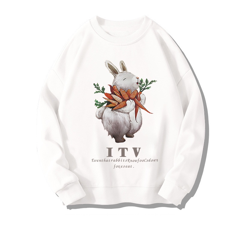 NRVP Áo Khoác Thể Thao Tay Dài Dáng Rộng In Hình Thỏ Năm Mới 2023 Phong Cách Trung Hoa Hàn Quốc Cho Nữ