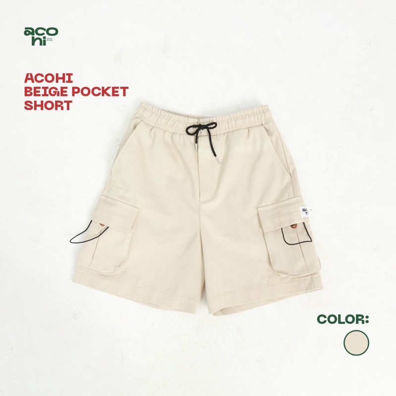 QUẦN SHORT ACOHI BEIGE POCKET