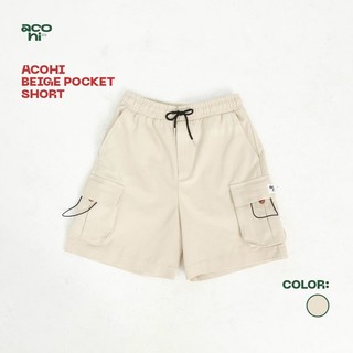 Quần short acohi beige pocket