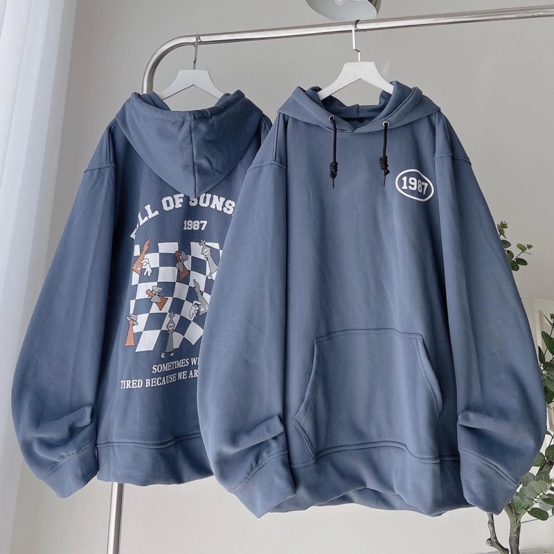 ( chính hãng ) Áo Hoodie Form Rộng Nam Nữ Hoạ Tiết BÀN CỜ 1987 - pqk boutique