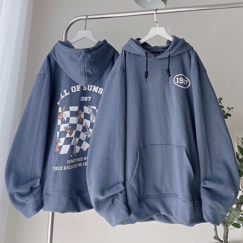 ( chính hãng ) Áo Hoodie Form Rộng Nam Nữ Hoạ Tiết BÀN CỜ 1987 - pqk boutique | BigBuy360 - bigbuy360.vn