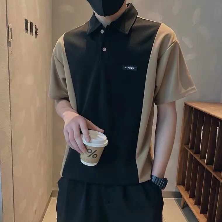 Áo polo nam nữ màu đen phối cà phê form rộng Hàn Quốc chất liệu poly cá sấu siêu thoáng mát, áo phông cổ bẻ unisex