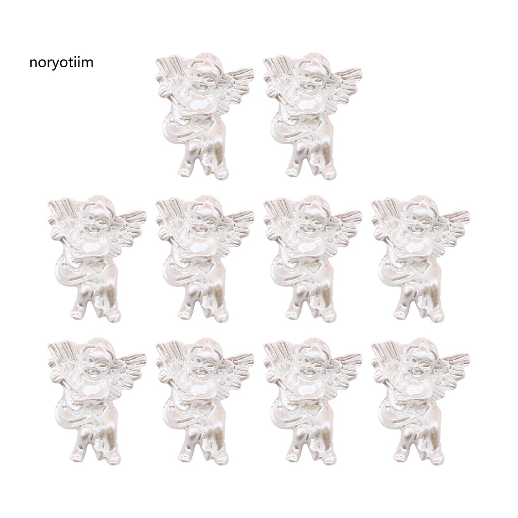 Set 10 Phụ Kiện Trang Trí Móng Tay Hình Thiên Thần Không Phai Màu