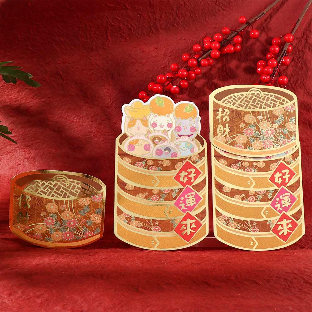 Bao Lì Xì Màu Đỏ May Mắn 3D Chống Phai Màu Cho Năm Mới